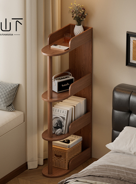 实木床头柜床边置物架家用卧室小型替代品窄15cm夹缝柜收纳柜边几