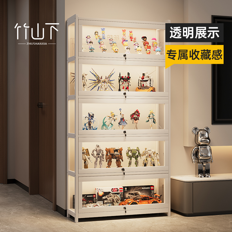手办展示柜透明带灯亚克力展示盒