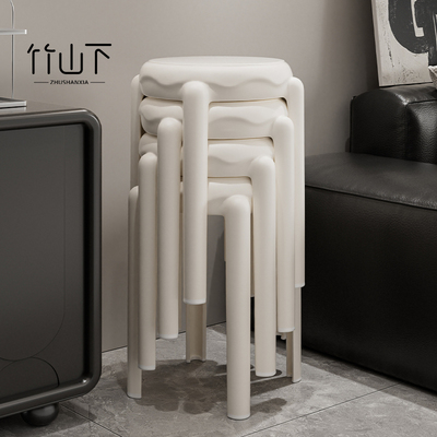 【承重升级】塑料软包圆凳子