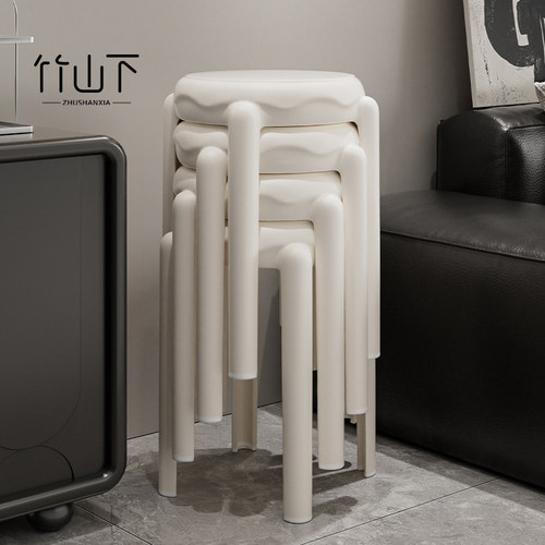 【承重升级】塑料软包圆凳子