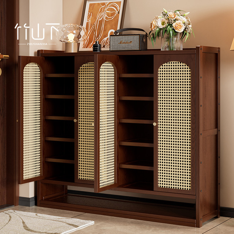 实木鞋柜家用门口收纳柜一体靠墙入户门新款玄关柜大容量多层鞋架,住宅家具,鞋柜,淘宝优惠券,粉丝福利购,淘宝优惠卷