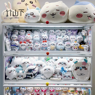 手办展示柜二次元周边痛柜透明展示架摆件娃娃带灯亚克力展示盒