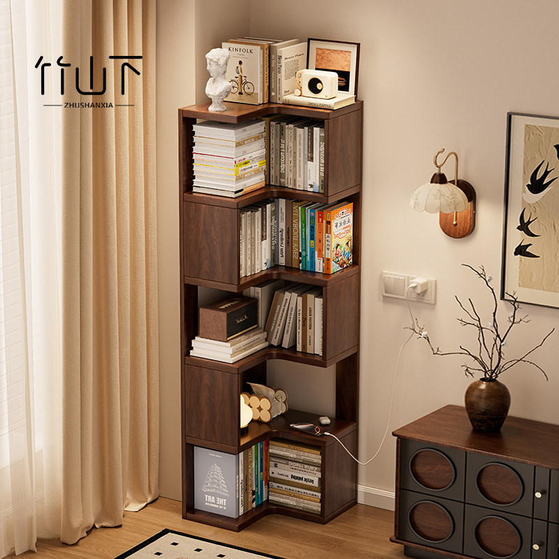 【实木客厅转角书柜】