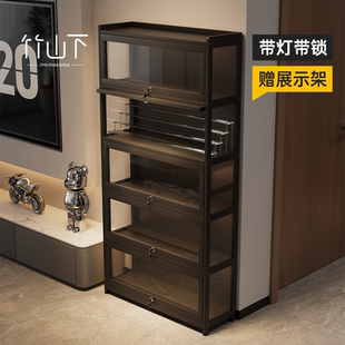 手辦展示柜亞克力玻璃模型玩具帶鎖擺件獎杯透明公仔飾品防塵柜子