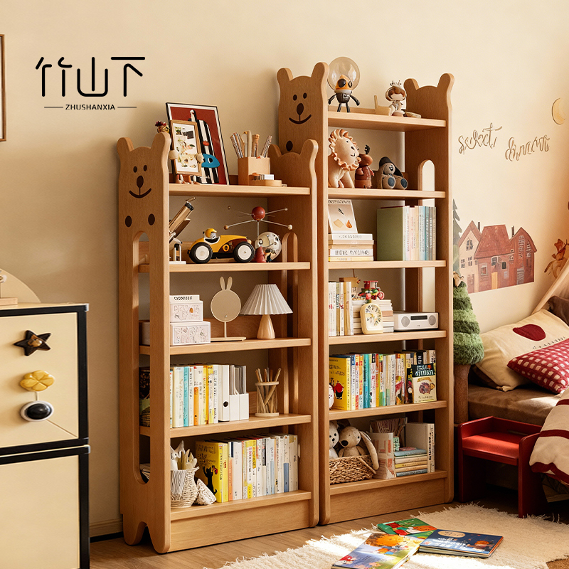 【萌熊实木书柜】细节护童