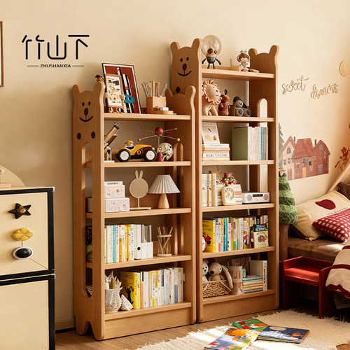 【萌熊实木书柜】细节护童