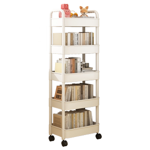书架落地置物架家用客厅多层零食收纳架移动小推车学生桌面置物柜
