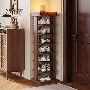 全实木鞋架子家用门口多层小窄入户门口不占地方小户型门后置物架