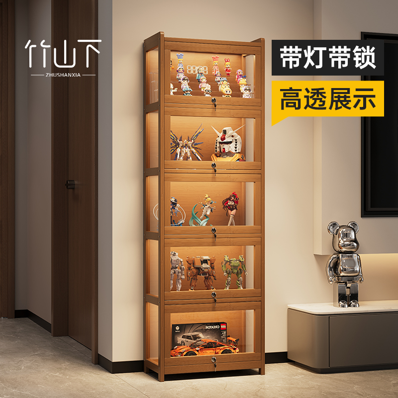 手办展示柜透明带灯亚克力展示盒