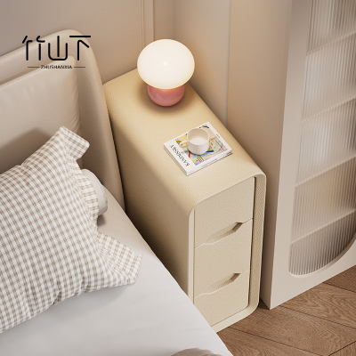 20cm超窄实木奶油风床头柜