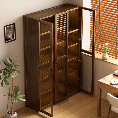 十年质保竹山下简约现代书柜带门