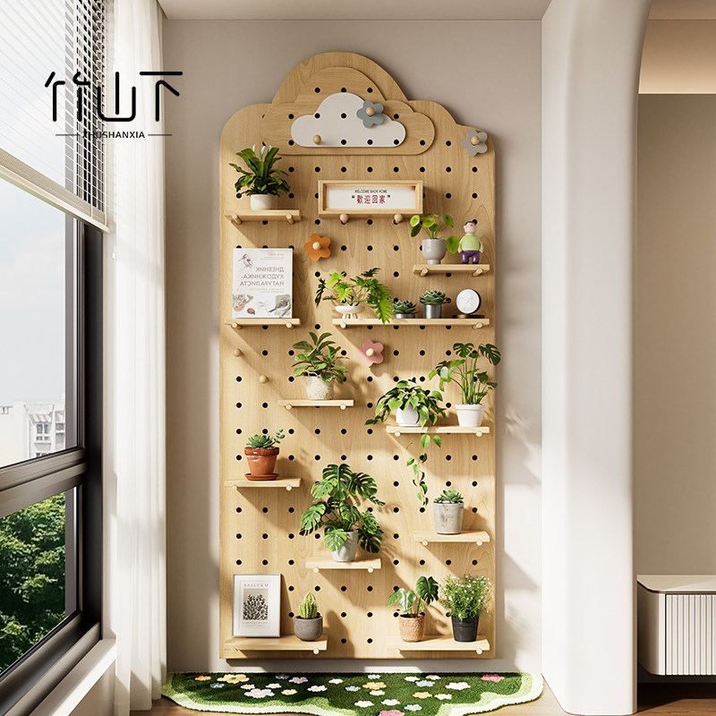 阳台花架洞洞板墙上置物架多肉盆栽花盆实木扩展多层植物角摆放架,住宅家具,花架/花几,淘宝优惠券,粉丝福利购,淘宝优惠卷