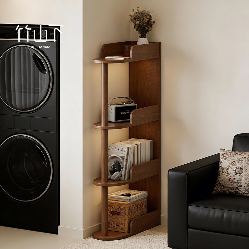 全实木置物架落地家用客厅书架夹缝小推车立式沙发边几简易收纳架,收纳整理,整理架/置物架/收纳架,淘宝优惠券,粉丝福利购,淘宝优惠卷