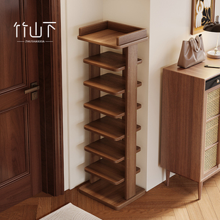 实木鞋架子家用门口多层入户门小窄门口不占地方小户型门后置物架