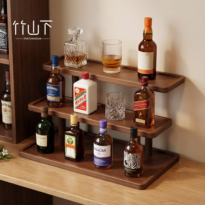 桌面酒架置物架迷你吧台酒柜小酒架洋酒展示架多层酒杯陈列收纳架