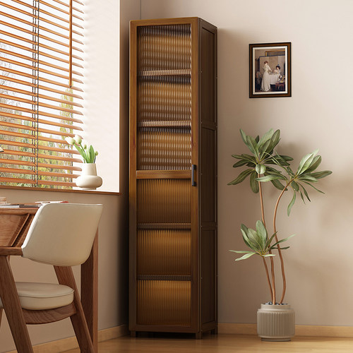 书架落地置物架亚克力防尘柜门