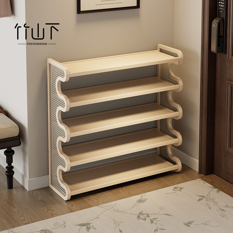 入户鞋柜家用门口鞋架小窄多层出租房用不占地方简易中古风置物架