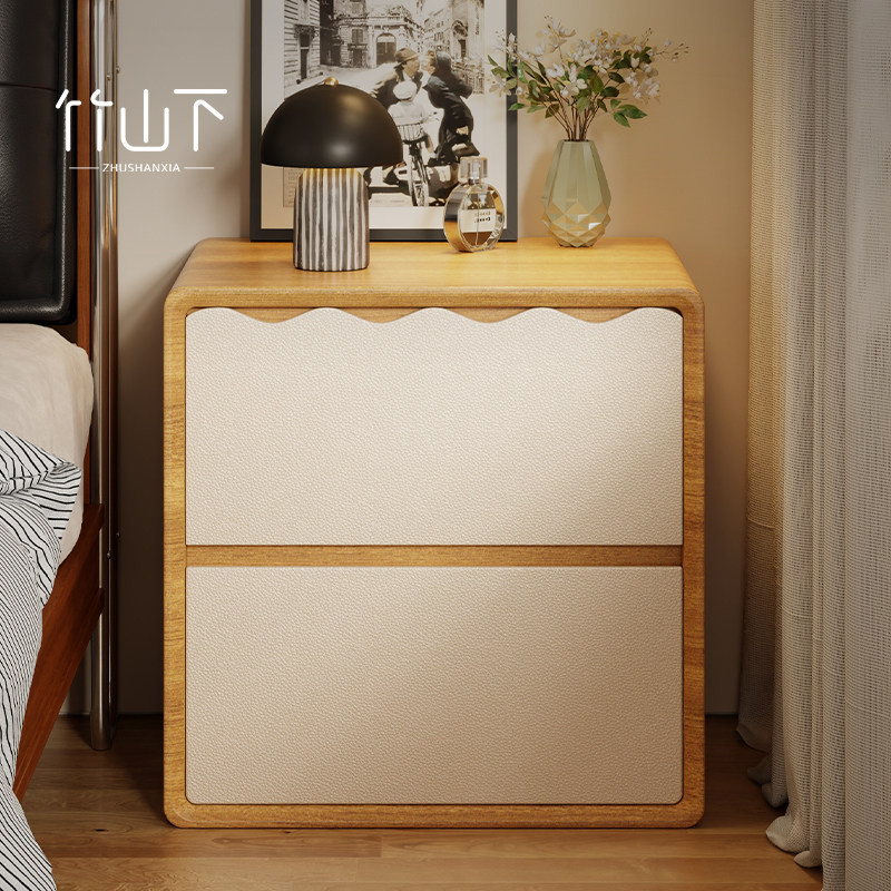 床头柜实木家用卧室小型原木奶油风床边夹缝柜侧边收纳置物小柜子,住宅家具,床头柜,淘宝优惠券,粉丝福利购,淘宝优惠卷