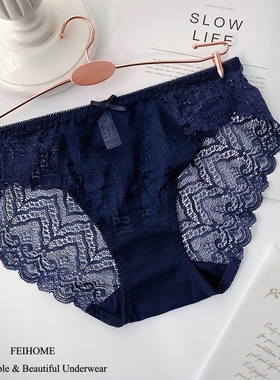 女士内裤中腰柔软性感蕾丝透气包臀无痕舒适女式短裤有大码N271