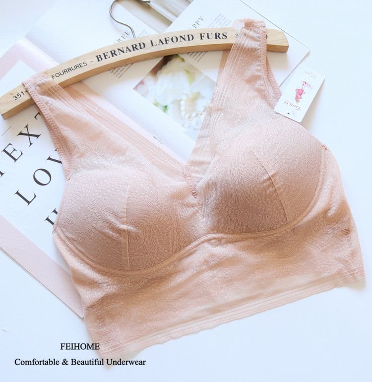 無鋼圈柔軟蕾絲無痕文胸大碼內衣
