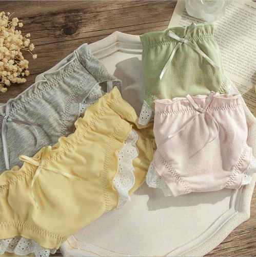 舒适女士中低腰纯棉糖果色内裤