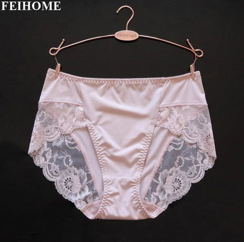 女士内裤牛奶丝蕾丝边优雅知性款