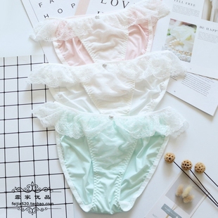 中腰柔软牛奶丝高弹面料蕾丝花边女生内裤 N289舒适女士女式 短裤