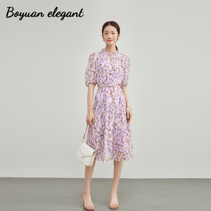 法式浪漫高级感显瘦碎花连衣裙女