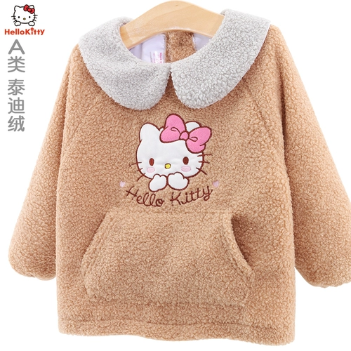 Hello kitty, водонепроницаемый нагрудник, фартук для рисования, детская юбка на девочку, слюнявчик для детского сада, сзади на завязках