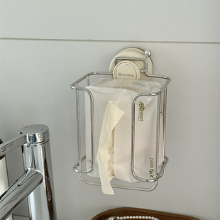 不锈钢餐巾纸纸巾架免打孔壁挂式橱柜用纸挂架湿纸巾收纳