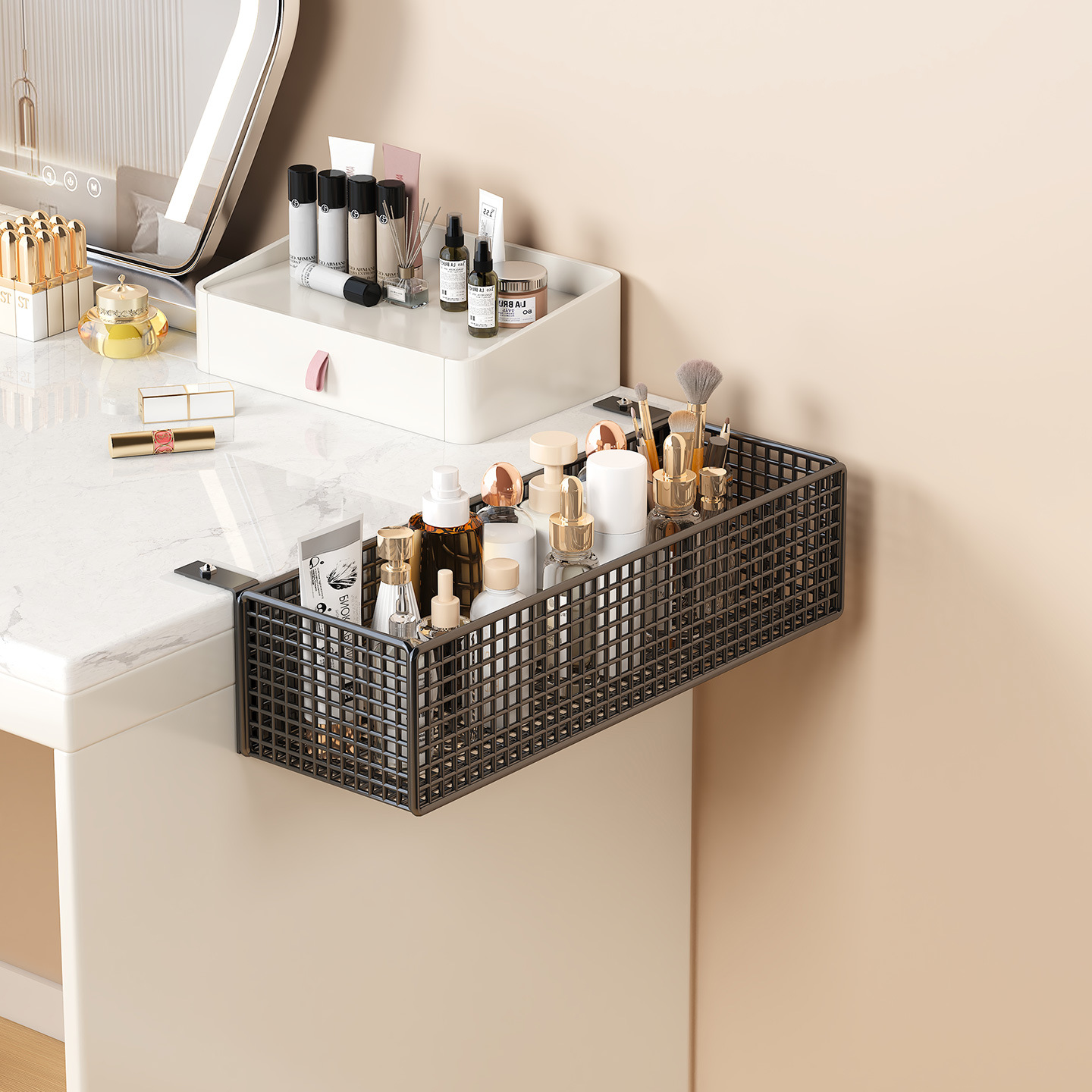 化妆刷收纳筒刷子桶桌边桌下盒