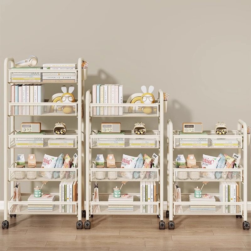 桌下可移动书架学生宿舍桌下落地多层书本零食收纳架子带轮小推车,收纳整理,书桌收纳置物架,淘宝优惠券,粉丝福利购,淘宝优惠卷