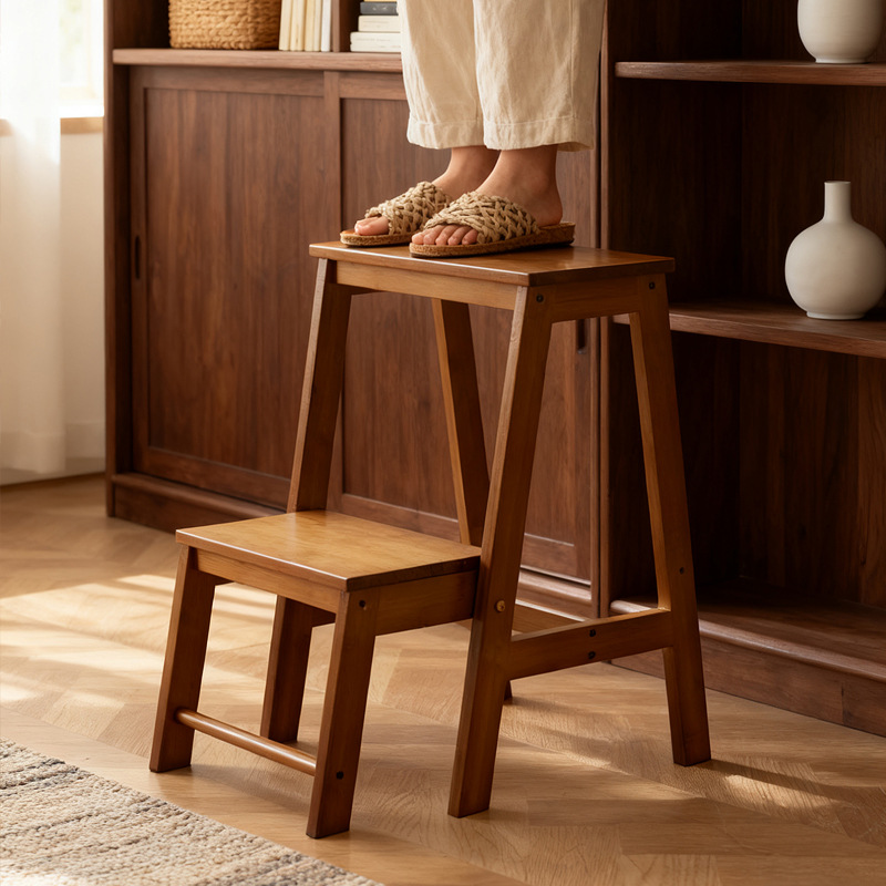 实木梯凳家用可折叠凳子步梯凳