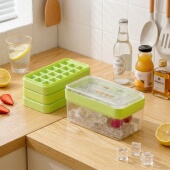 多层按压冰格冰块模具食品级家用制冰模具易脱模硅胶冰格带盖冰盒