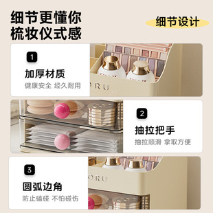 化妆品收纳盒桌面置物架高级感梳妆台网红新款 放口红眼影化妆刷筒