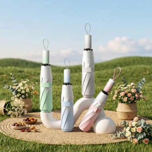 手开渐变骨黑胶防晒伞女晴雨两用遮阳伞防紫外线清新礼品太阳伞铁