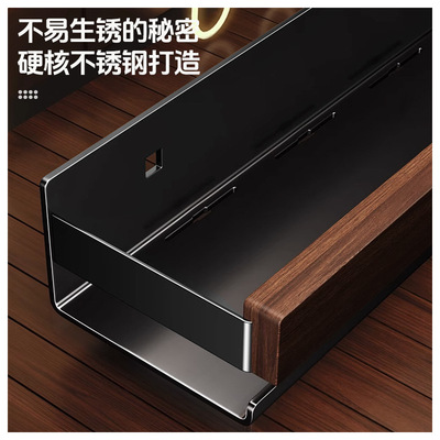 黑胡桃木厨房调料置物架子中古风