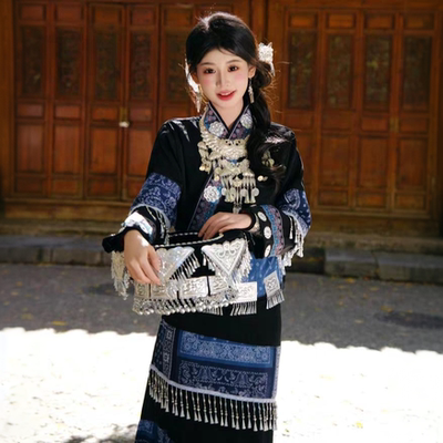 新款苗疆少女苗族服装女贵州少数民族服饰旅拍写真摄影套装