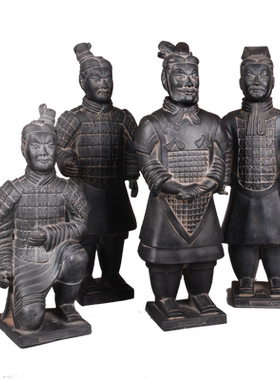 大型淡泥色复古工艺品50cm陶俑