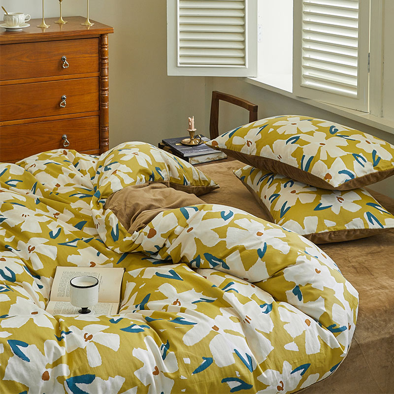 秋冬保暖棉加绒单被套清仓A面60长绒棉B宝宝绒单被套美式田园被罩