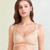 大码 蕾丝薄杯舒适透气无钢圈文胸罩聚拢调整型收副乳女士内衣1030