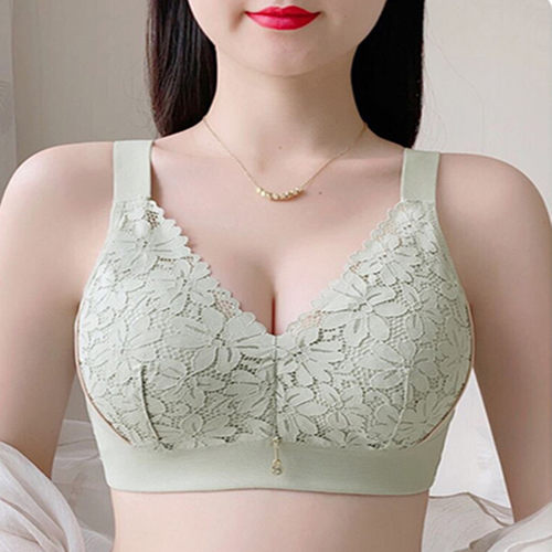 全罩杯蕾丝薄杯大胸显小无钢圈文胸罩聚拢调整型收副乳女内衣174