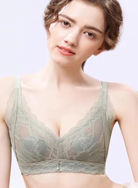 性感蕾丝乳胶兔耳朵薄杯舒适无钢圈文胸罩聚拢调整女士内衣98055