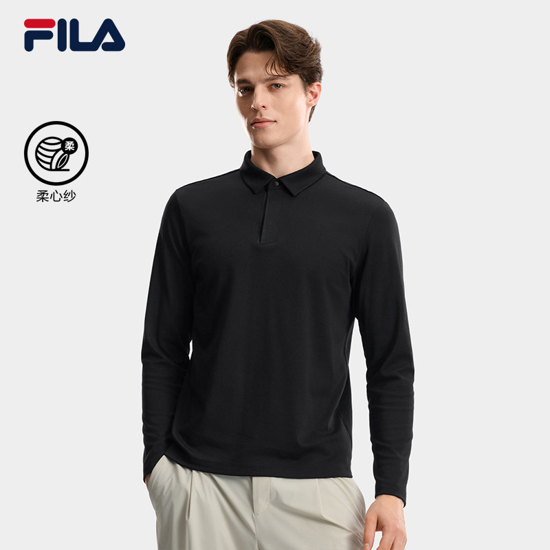 斐乐菁英POLO丨FILA斐乐长袖POLO衫26秋新款男士通勤长T休闲上衣