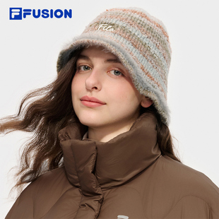 针织帽毛线帽渔夫帽冬帽 圆帽2025新款 FILA FUSION斐乐帽子情侣款