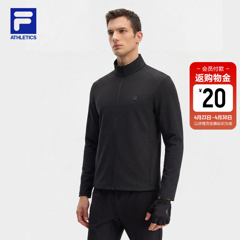 FILA 斐乐官方男士针织长袖外套2026夏新款健身运动基础凉感上衣