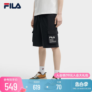 时尚 梭织五分裤 FILA 2024夏新款 裤 斐乐官方男士 休闲机能潮流工装