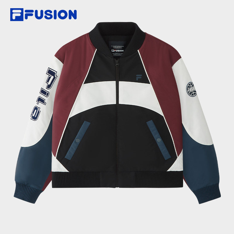FILA FUSION斐乐潮牌棉服女2026春季新款休闲拼色宽松夹克棒球服