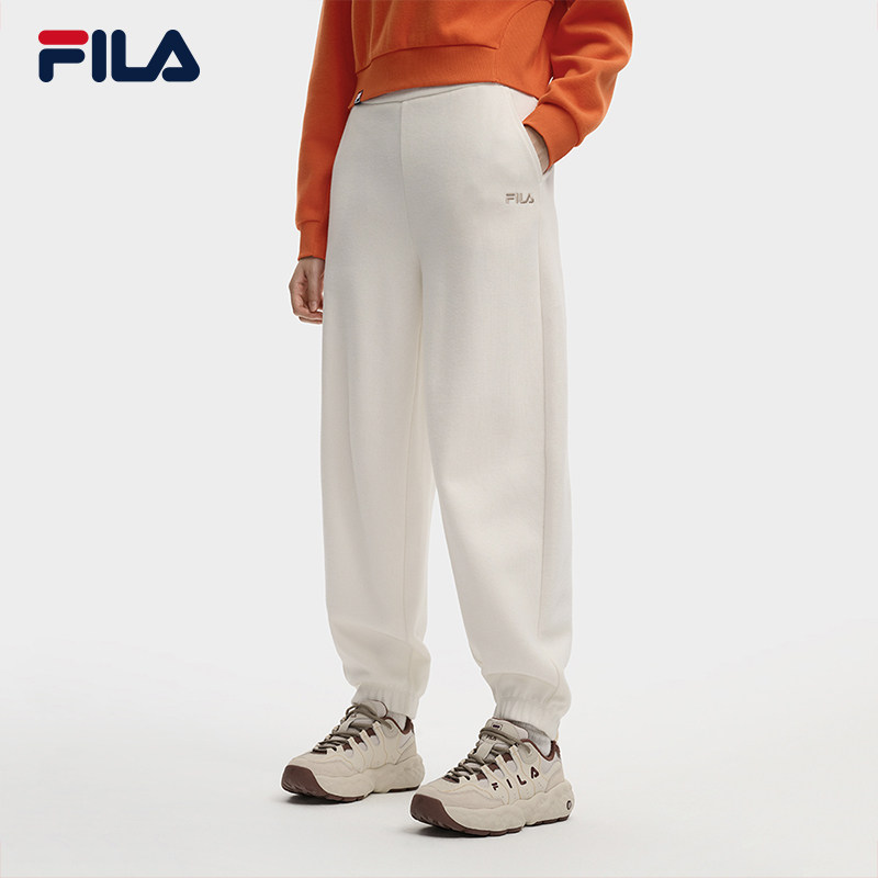 FILA 斐乐官方女士针织长裤2025冬季新款简约舒适休闲收口运动裤 - fila斐乐顶点专卖店出品