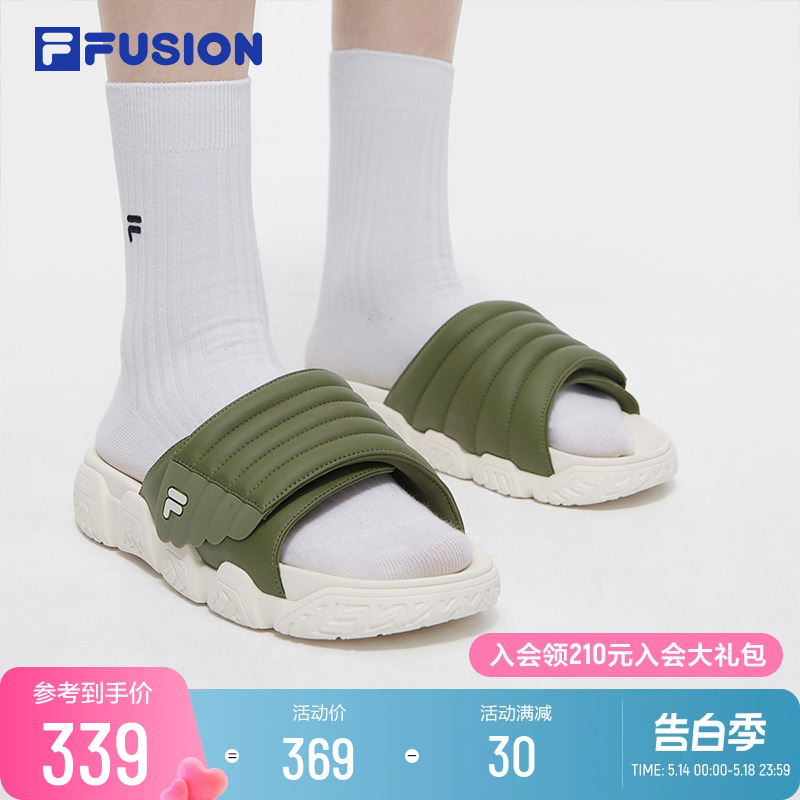 FILA FUSION斐乐潮牌男鞋BARRICADE SLIPPER拖鞋2024夏季新款凉拖-封面